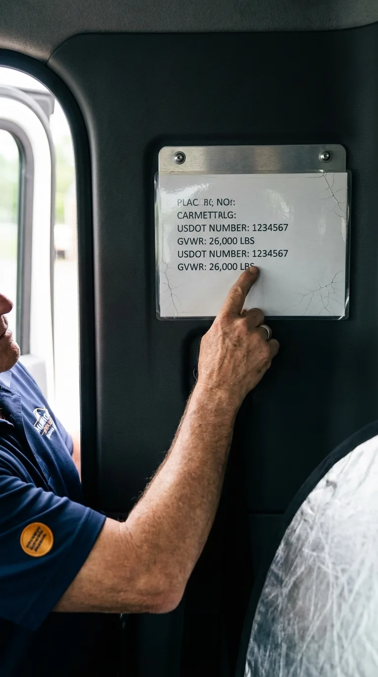 USDOT licensing placard verification in Marshfield